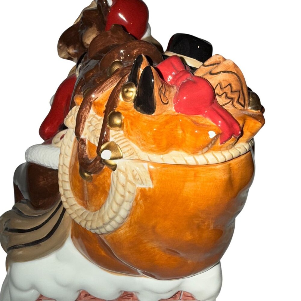 Rare Montana Lifestyles Silversmith Elmer the Horse Santa Claus Bag Cookie Jar - Picture 3 of 11